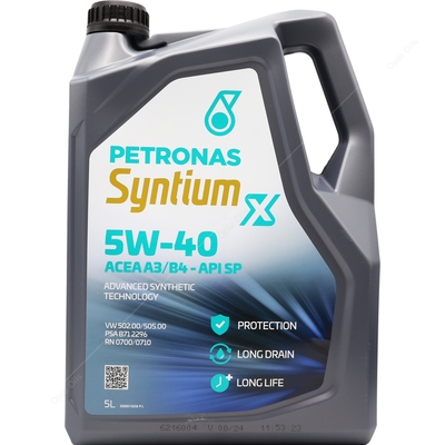 PETRONAS Syntium X 5W-40 Fully Synthetic Car Engine Oil 5L