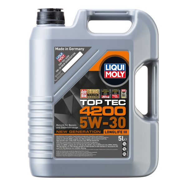 Liqui Moly 8973 Top Tec 4200 5W-30 New Gen. LongLife III Engine Oil - 5 Litres